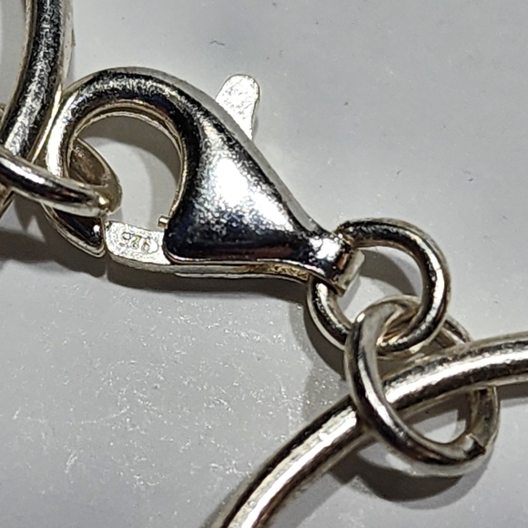 2 Sterling Silver Bracelets Round Oval Links & Double Link Style Bracelet - Picture 4 of 5